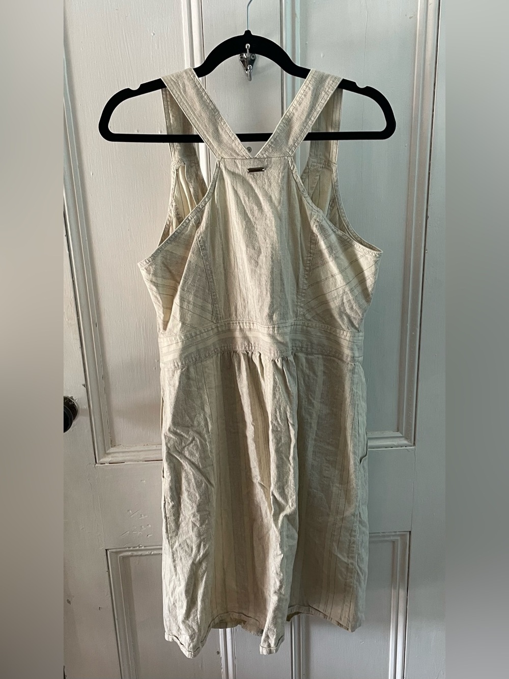 Prana Grace Trail Dress Stone Stripe Sleeveless Button Down Medium - Picture 8 of 11